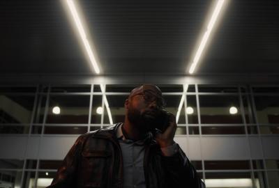 A man talking on phone