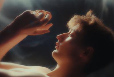 Karl in a fetal position